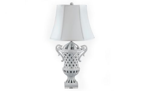 Ceramic Lattice Urn Lamp