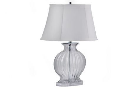 Oval Fluted Clear Glass Lamp