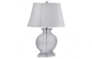 Oval Fluted Clear Glass Lamp