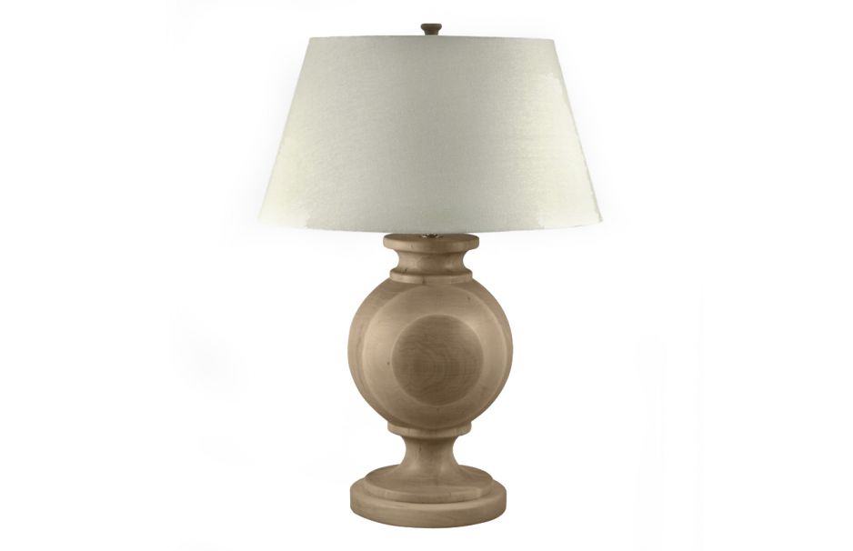 Solid Wood Orb Lamp